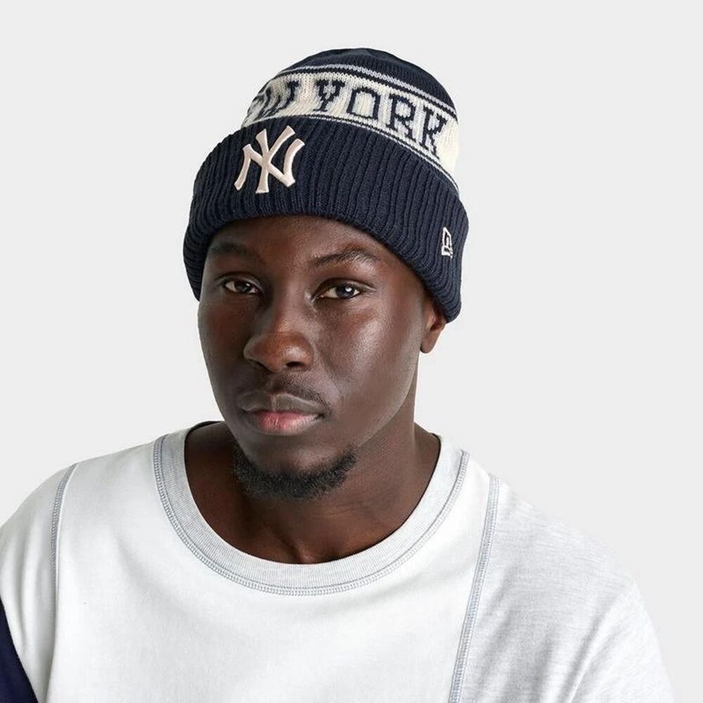 New Era New York Yankees MLB Retro Beanie Hat Navy (60588613) - Picture 5 of 5